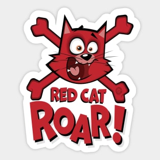 Red Cat Roar Sticker